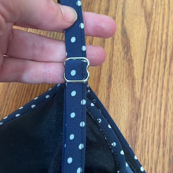 Miraclesuit Pin Point Love Knot Tankini Top Swimsuit midnight blue size 8 NWT - Picture 7 of 10